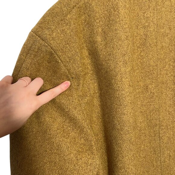 Rare Zero King Boiled Wool Mens Heavy Overcoat USA Camel Tan Wood Button Size 44 - Picture 14 of 16